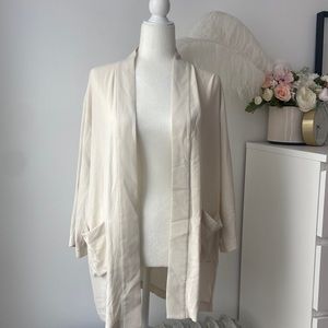 NWT Eileen Fisher silk kimono bone Georgette Crepe